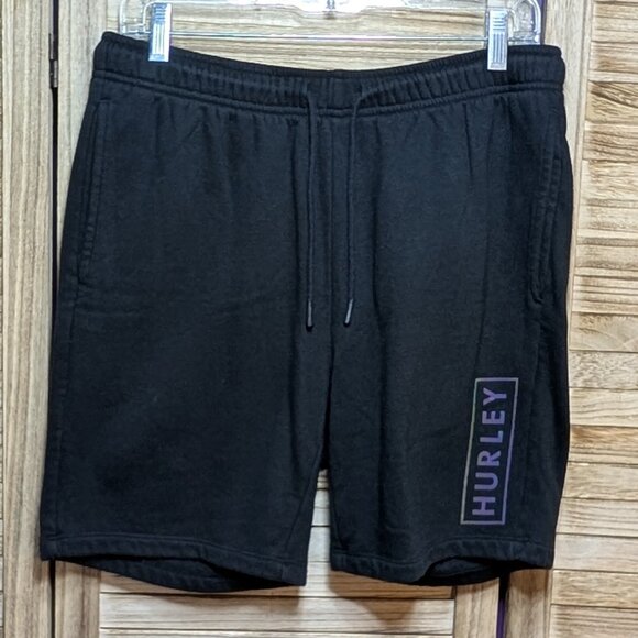 Hurley Black Shorts with Logo Size Med - Picture 1 of 9